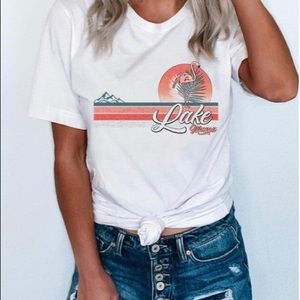 Women’s white lake tee